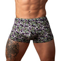 Male Power Gridlock''d Short with Strap Print S