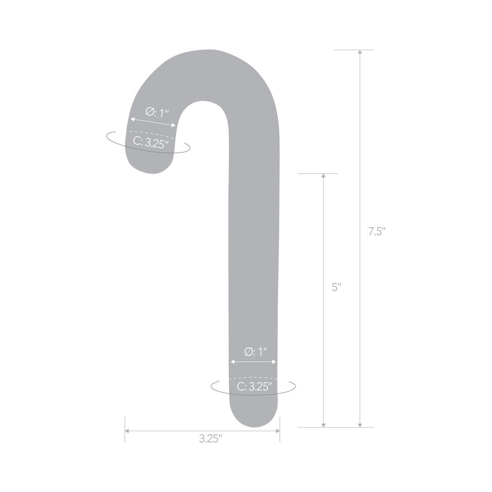 Glas Candy Cane Dream 7.5 in. Glass Dildo