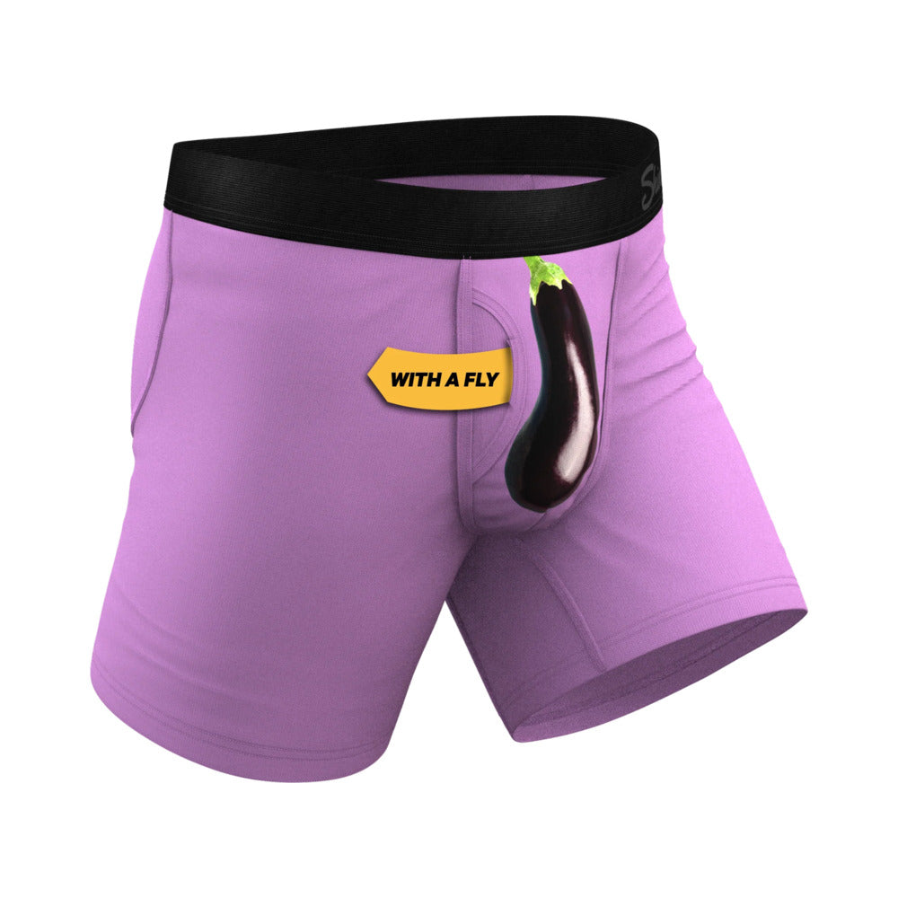 Shinesty The Double Entendre Eggplant Ball Hammock Pouch Underwear with Fly S