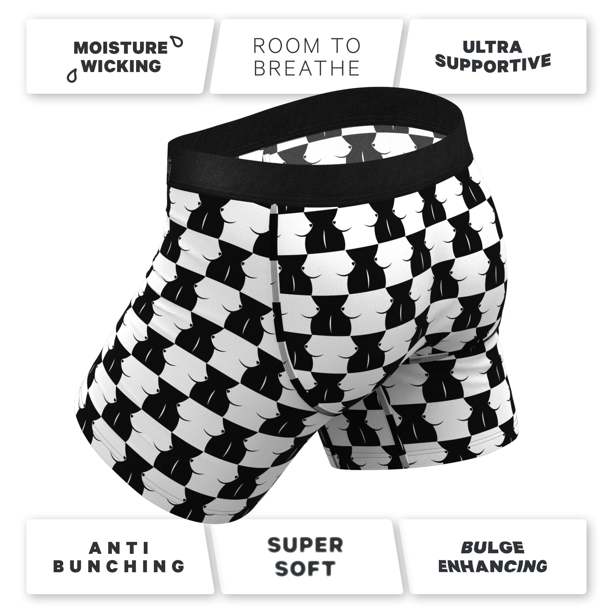 Shinesty The Chest Mate Checkered Ball Hammock Pouch Underwear with Fly 3XL