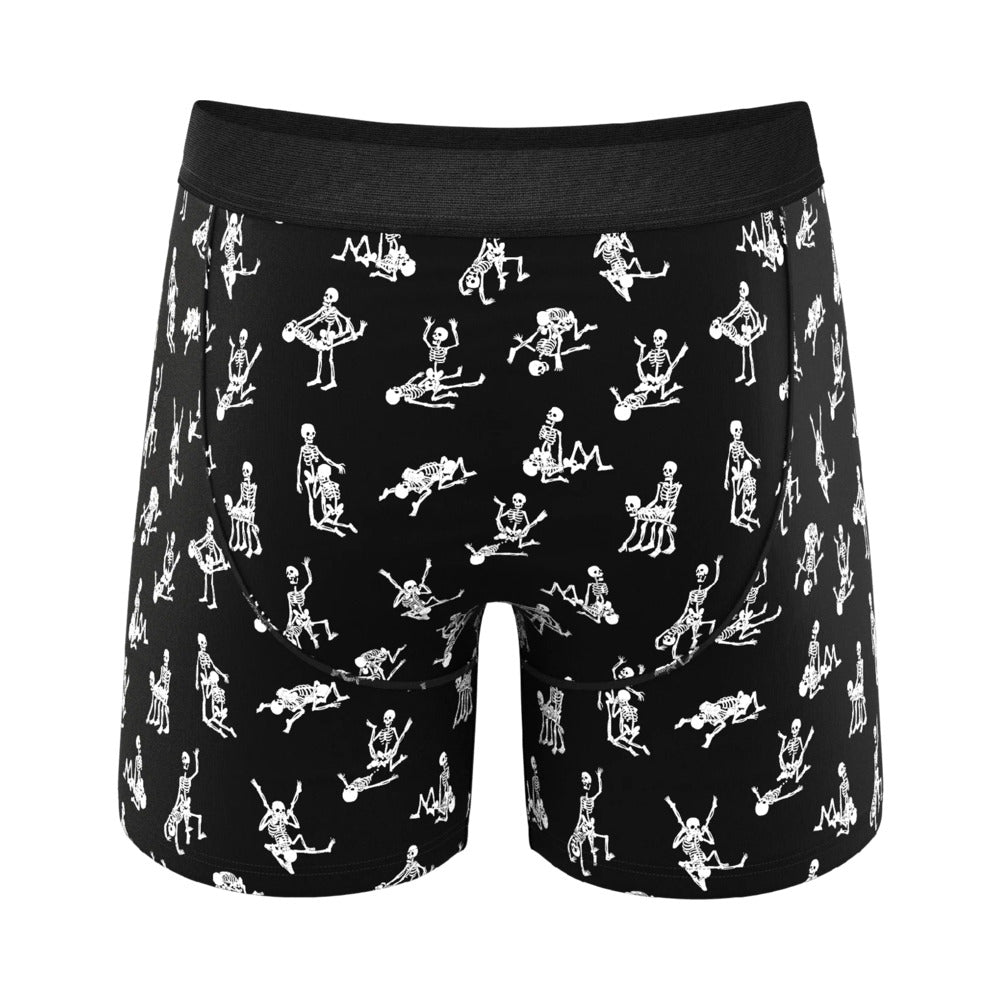 Shinesty The Bare Back Bones Glow-in-the-Dark Skeletons Ball Hammock Pouch Underwear with Fly XL