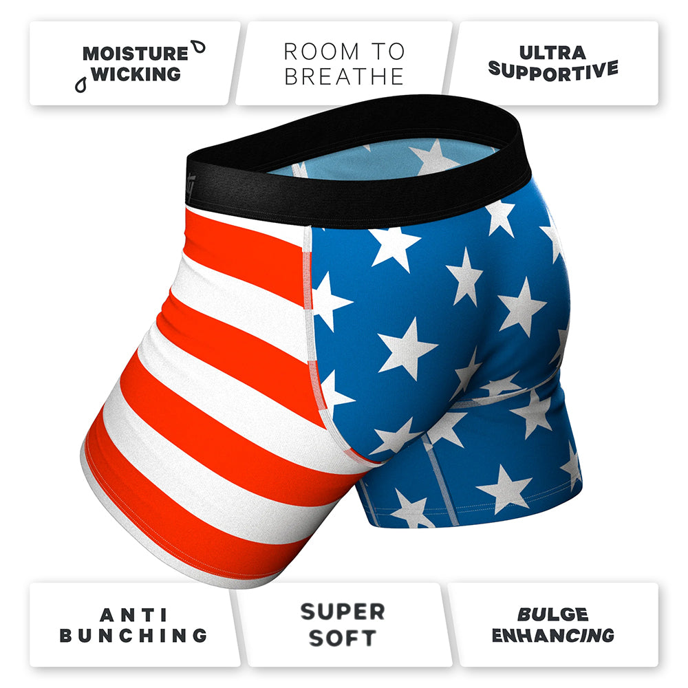 Shinesty The Mascot American Flag Ball Hammock Pouch Underwear with Fly M