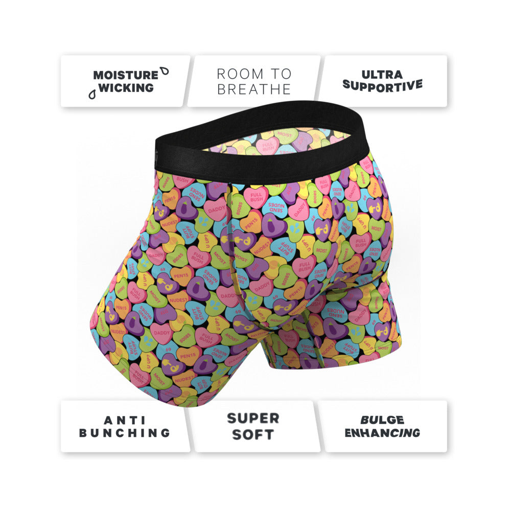 Shinesty The Candy Crush Candy Hearts Ball Hammock Pouch Underwear with Fly 2XL