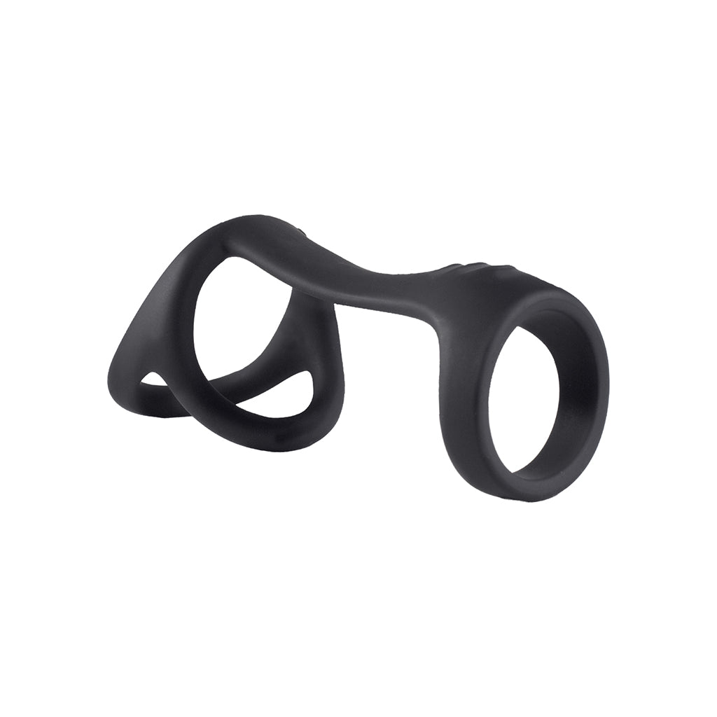 Magic Ridged Cock Strap & Ball Stretcher Black