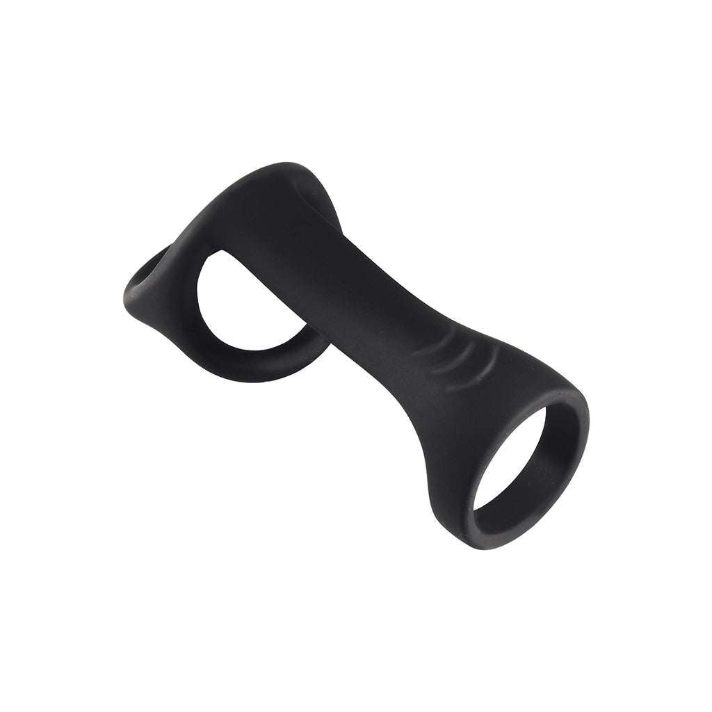 Magic Ridged Cock Strap & Ball Stretcher Black