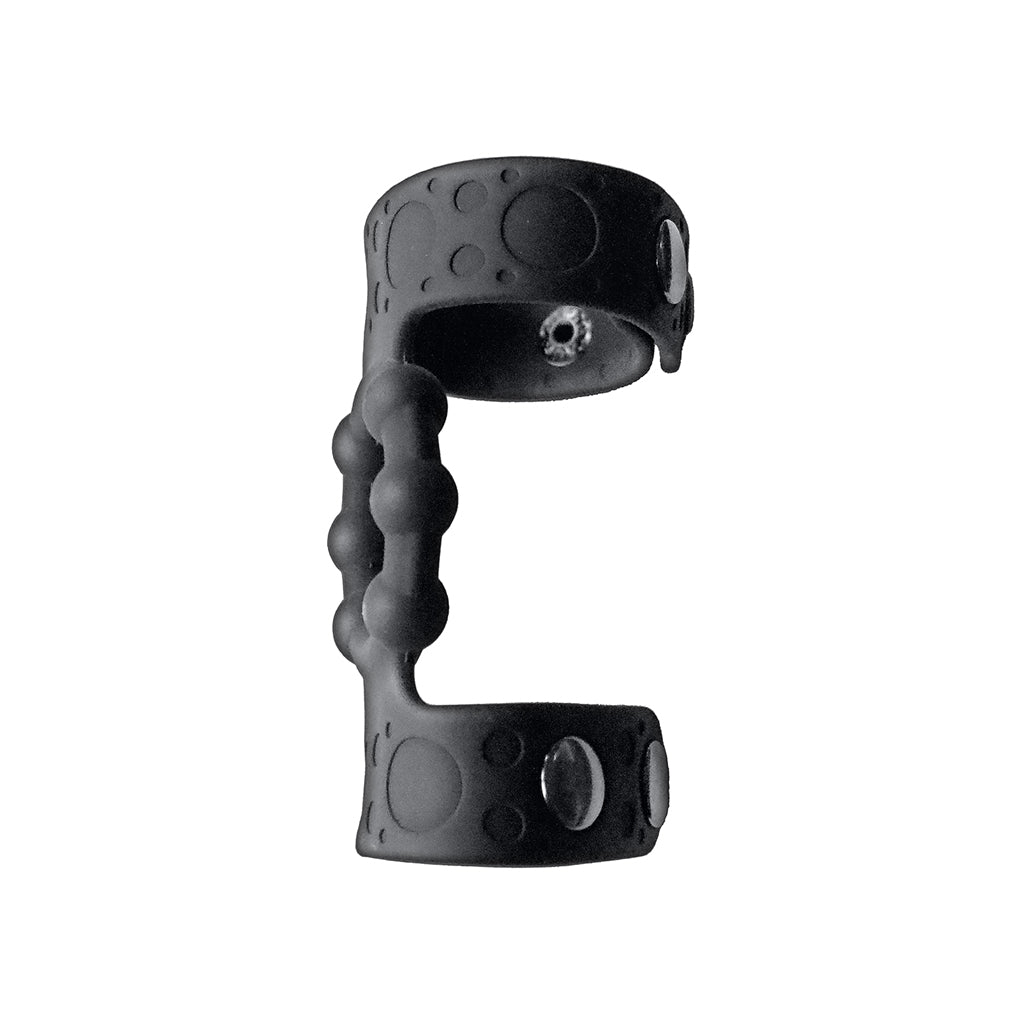 Magic Beaded Cock Ring & Adjustable Ball Straps Black