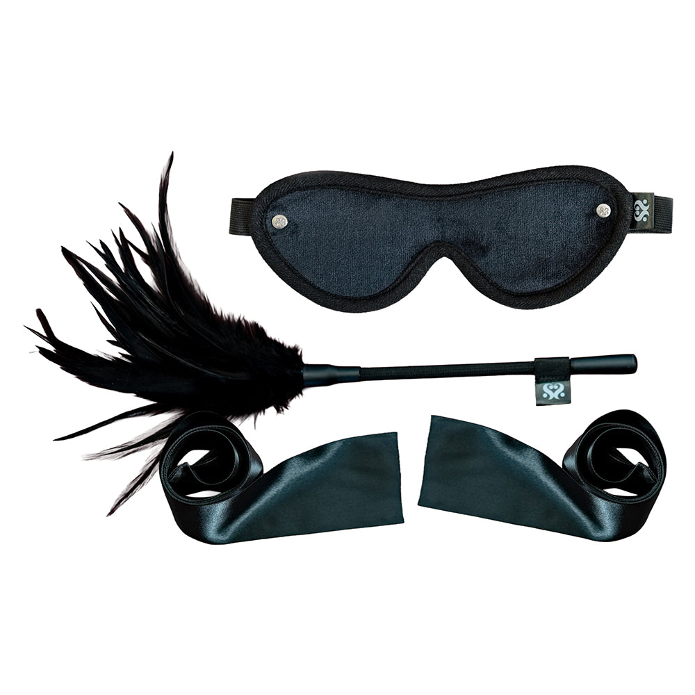 SEI MIO Strict Tease Ribbon Ties, Blindfold and Tickler Kit