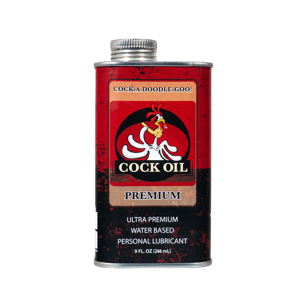 Cock Oil Water-Based Lubricant Metal Can with Inner Plastic Liner 9 oz.