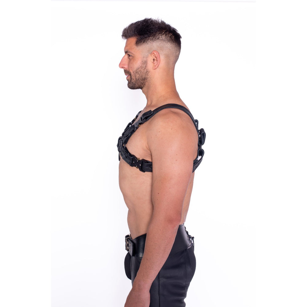 Prowler RED Bull Harness Black with Metal Fittings L