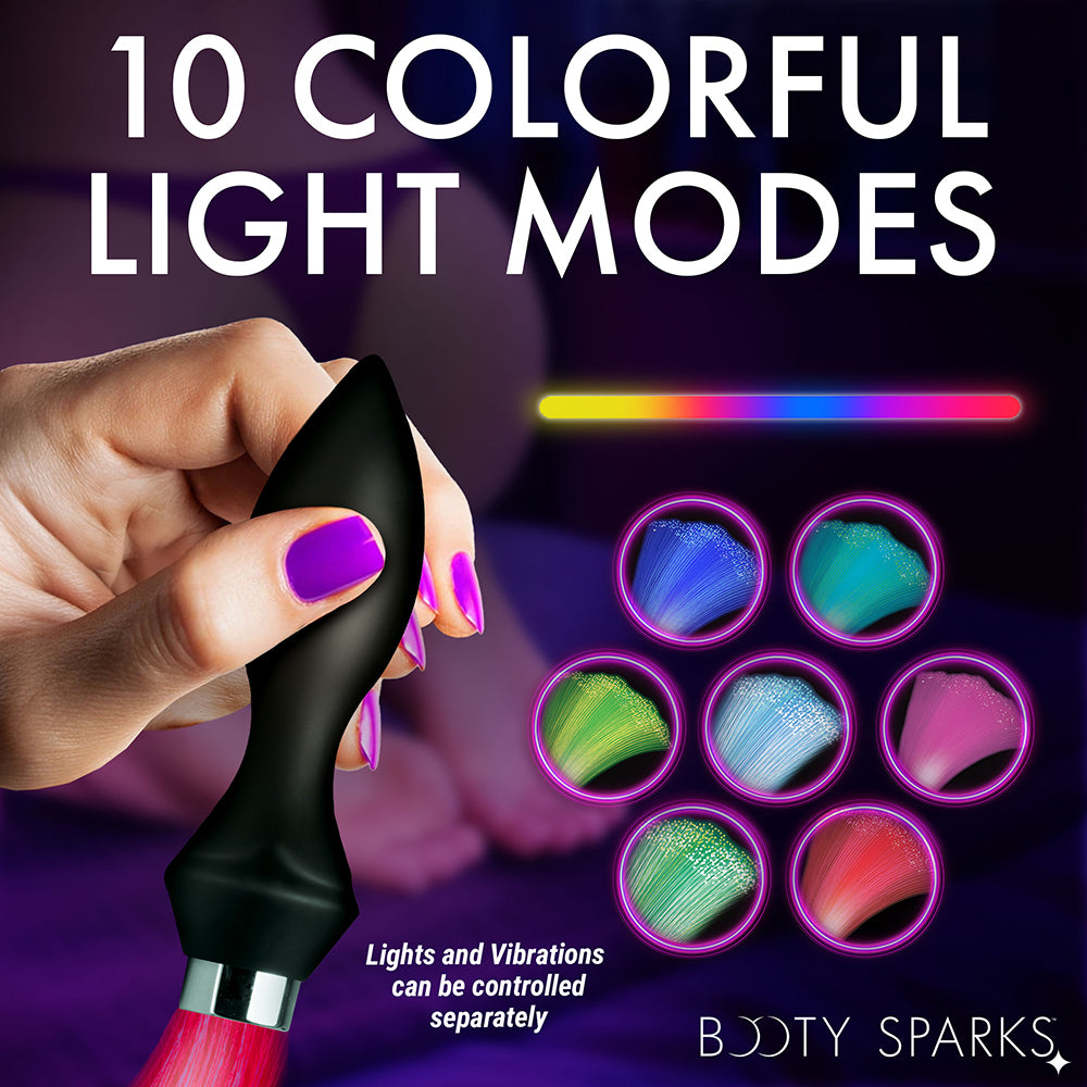 Booty Sparks Vibrating Silicone Optical Fiber Butt Plug