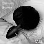Tailz Fluffy Bunny Tail Silicone Plug Black