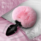 Tailz Fluffy Bunny Tail Silicone Plug Pink
