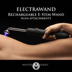 Master Series Elektrawand Rechargeable E-Stim Wand with Attachments Black