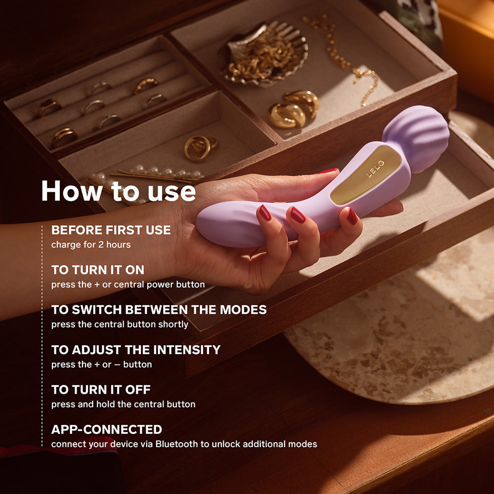 LELO SWITCH Double-Sided Wand Vibrator Soft Pink