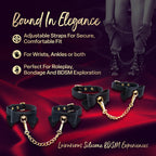 Temptasia Ardor Wrist & Ankle Restraints Black with Bow