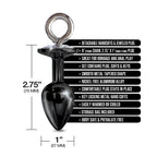 NIXIE Metal Butt Plug & Furry Handcuff Set Medium Black