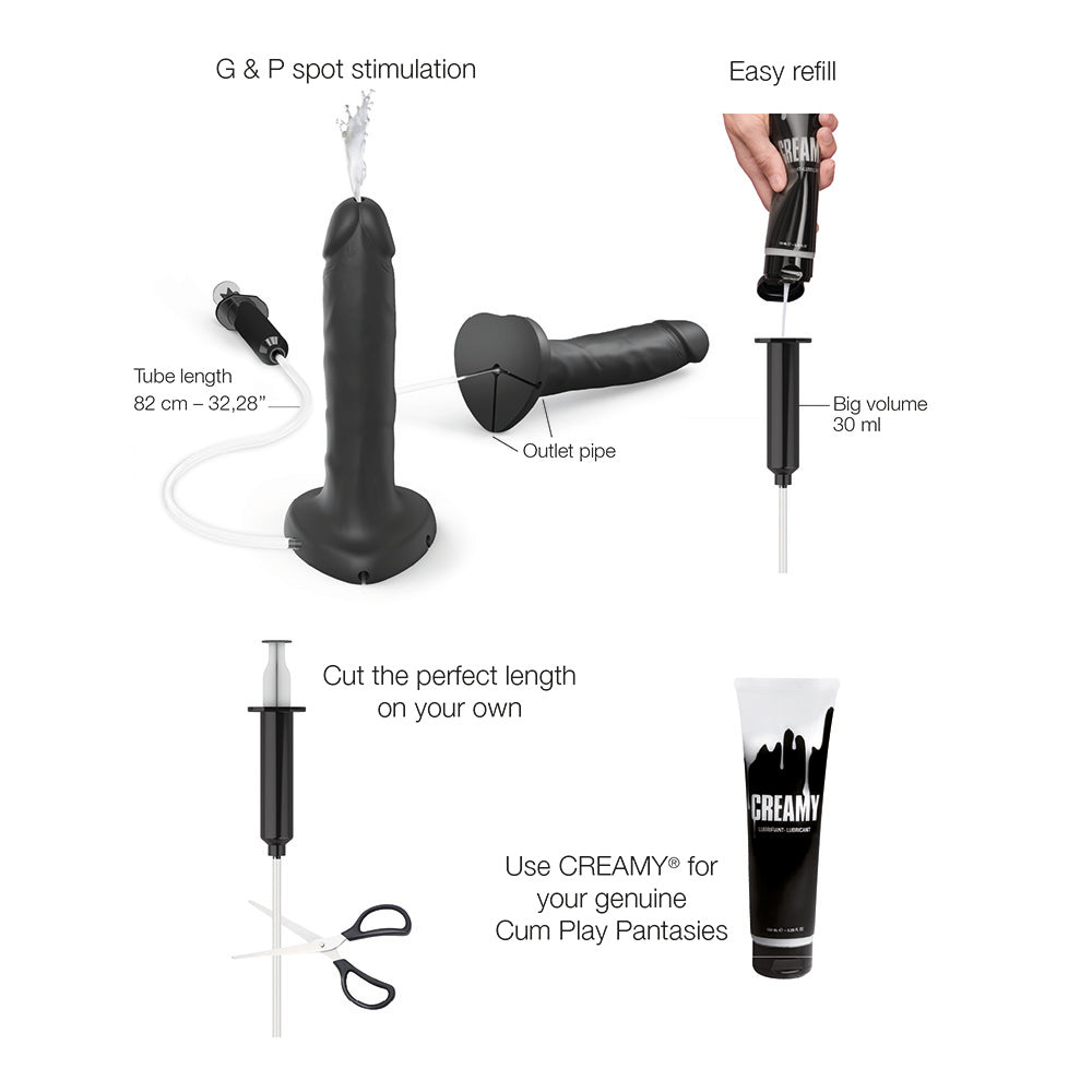 Strap-On-Me Squirting Cum Realistic Dildo Large Black