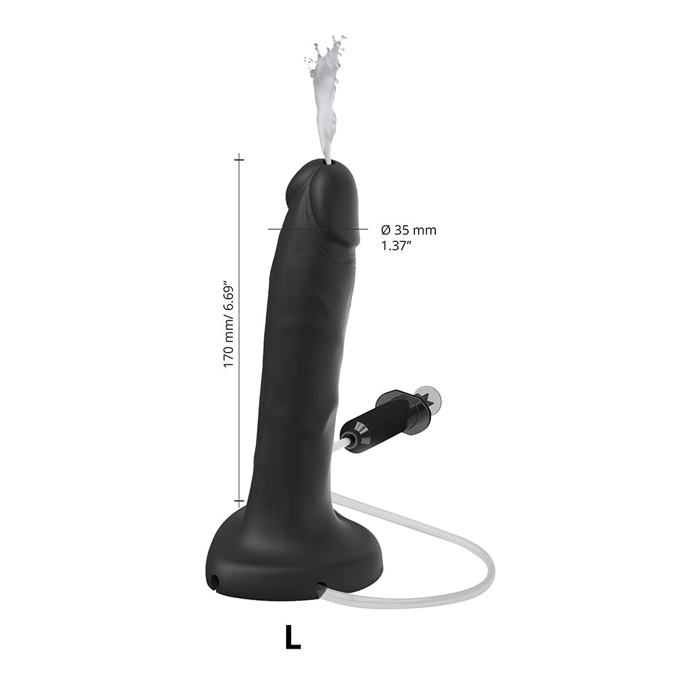 Strap-On-Me Squirting Cum Realistic Dildo Large Black