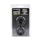 ROCK SOLID Silicone Double Stamina Ring with Metal Beads Black