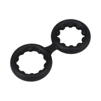 ROCK SOLID Silicone Double Stamina Ring with Metal Beads Black