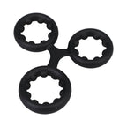 ROCK SOLID Silicone Triple Stamina Ring with Metal Beads Black