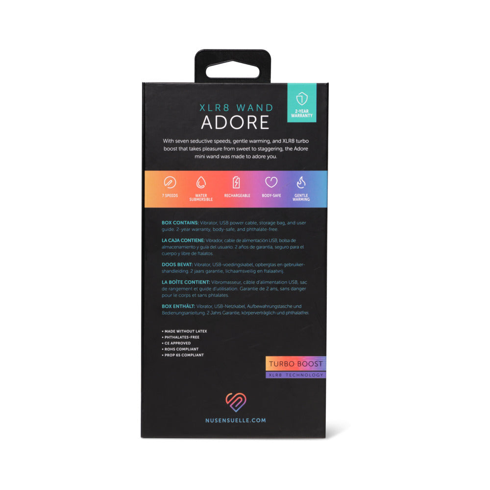 Nu Sensuelle Adore XLR8 Wand with Heat Hot Pink