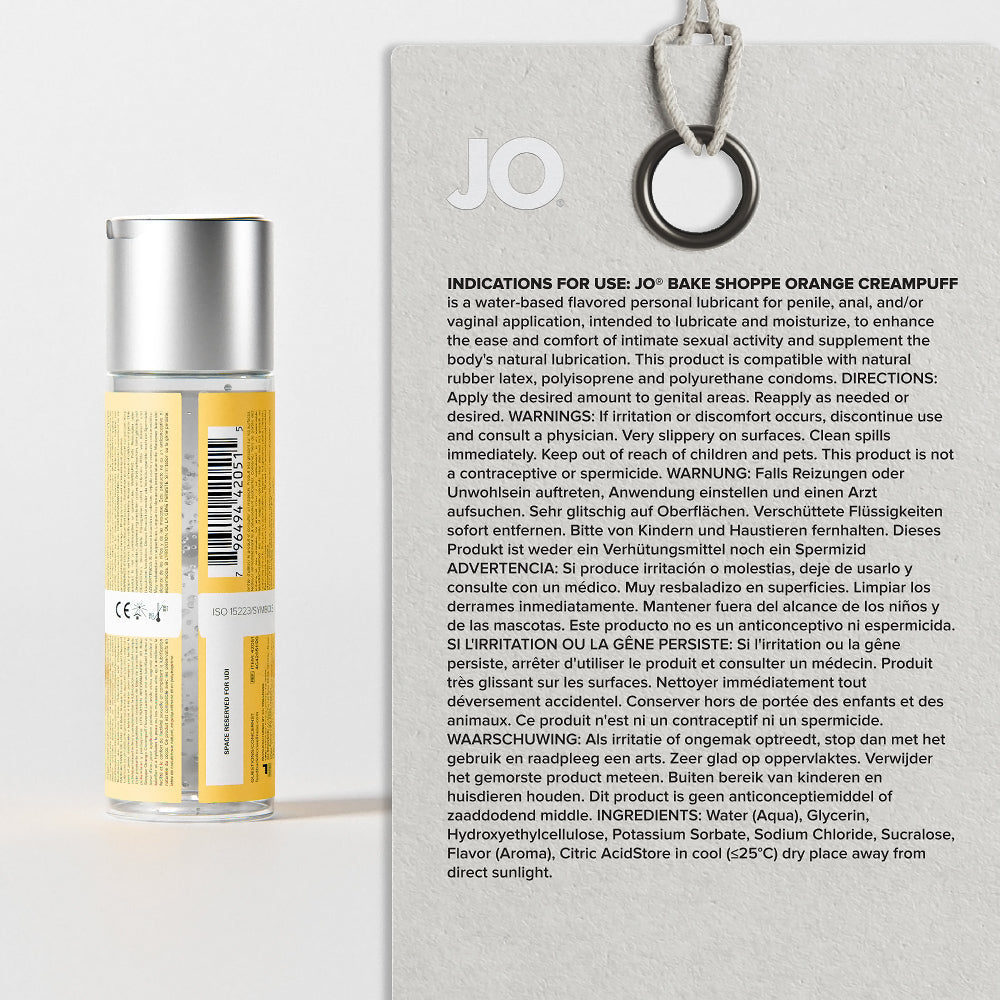 JO Bake Shoppe Orange Creampuff Flavored Water-Based Lubricant 2 oz.