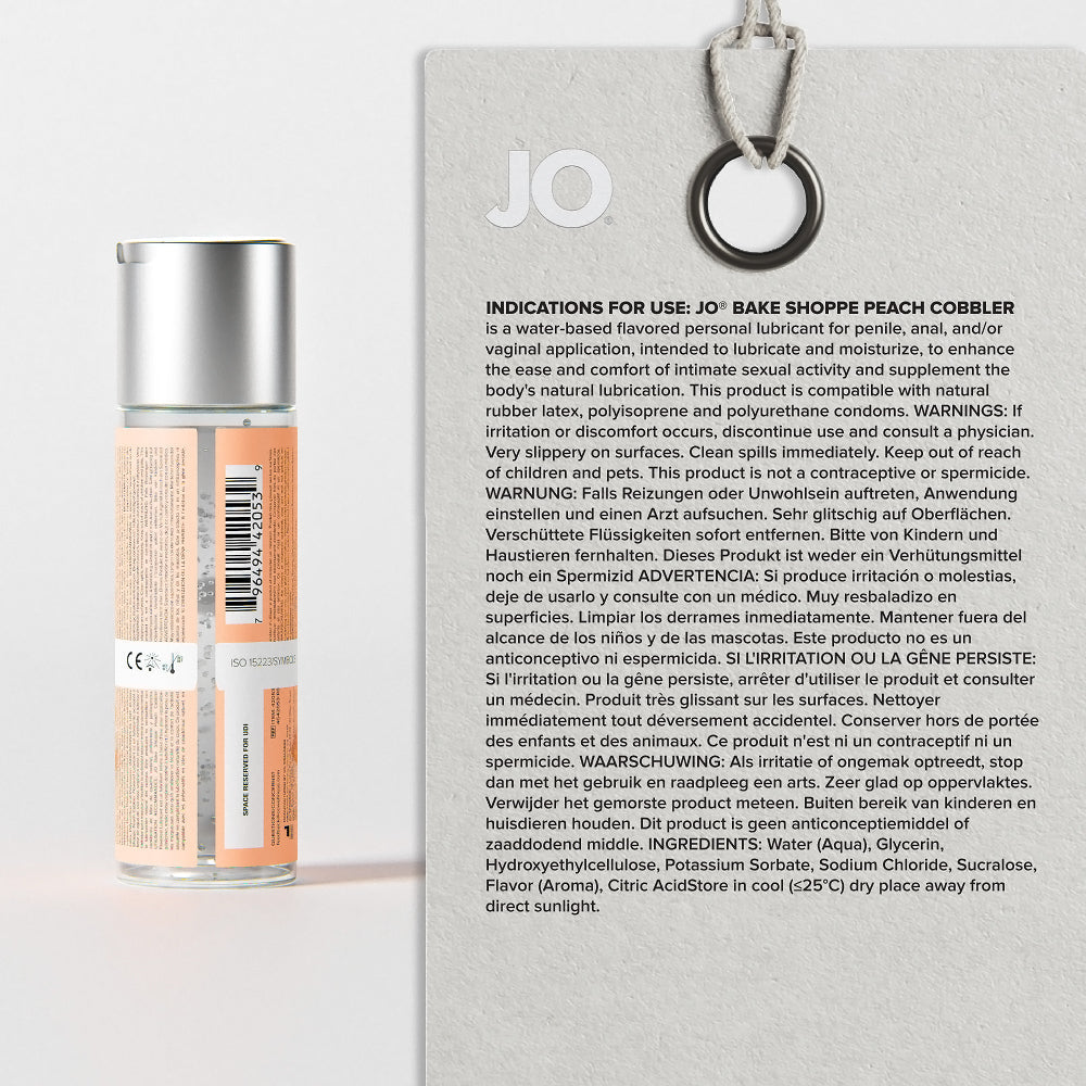 JO Bake Shoppe Peach Cobbler Flavored Water-Based Lubricant 2 oz.