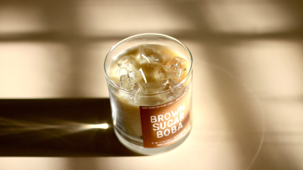 Brown Sugar Boba Container Candle Bergamot Almond Earl Grey Tea Scent