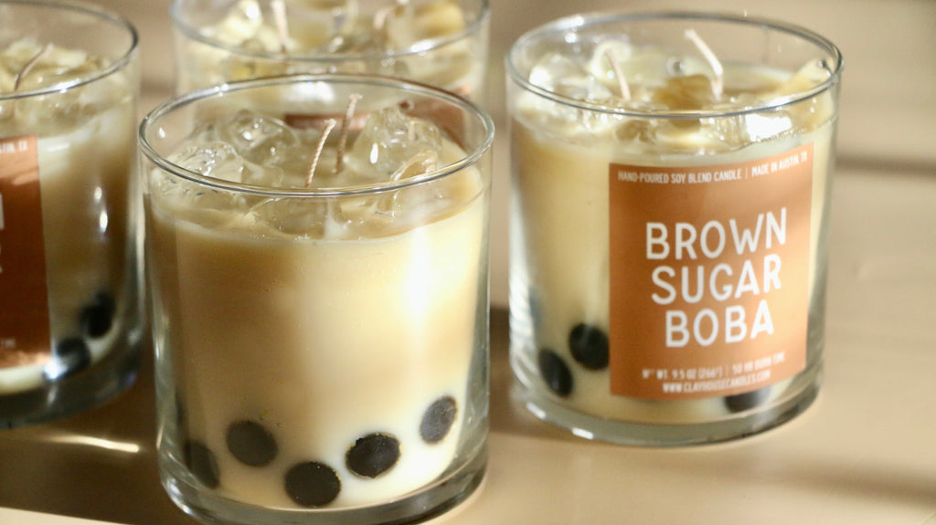 Brown Sugar Boba Container Candle Bergamot Almond Earl Grey Tea Scent