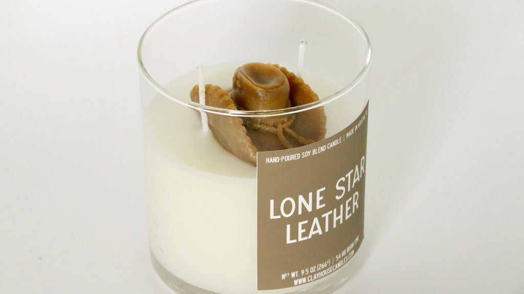 Leather Container Candle With Leather Fragrance And Wood Notes