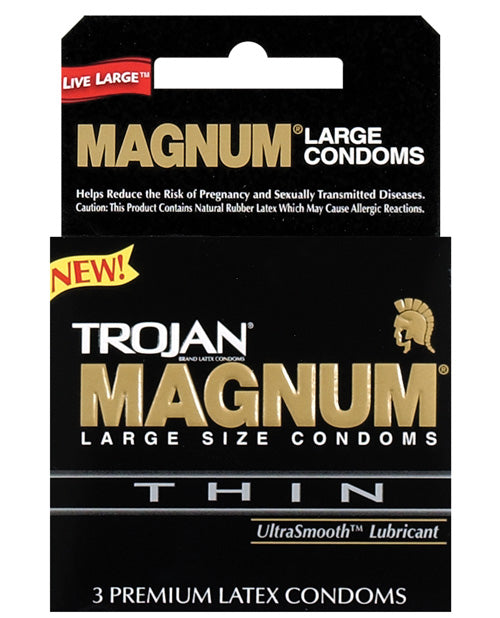 Trojan Magnum Thin Condoms Lubricated Large Size Pack of 3