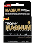 Trojan Magnum Thin Condoms Lubricated Large Size Pack of 3