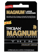 Trojan Magnum Thin Condoms Lubricated Large Size Pack of 3