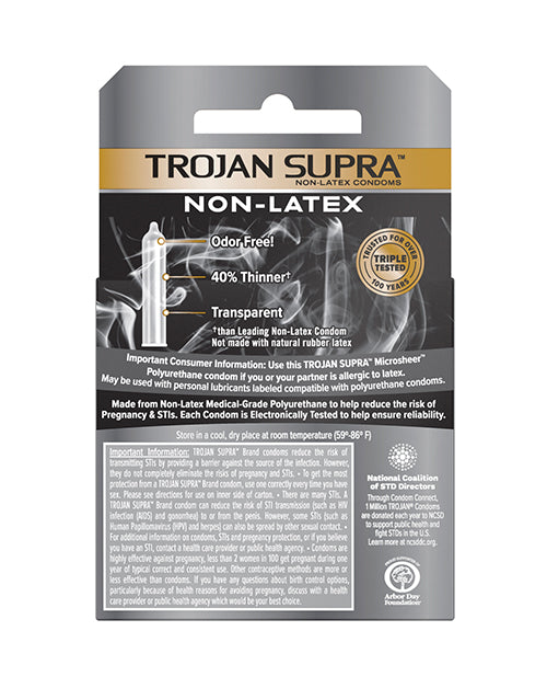 Trojan Supra Ultra Thin Polyurethane Condoms Box 3