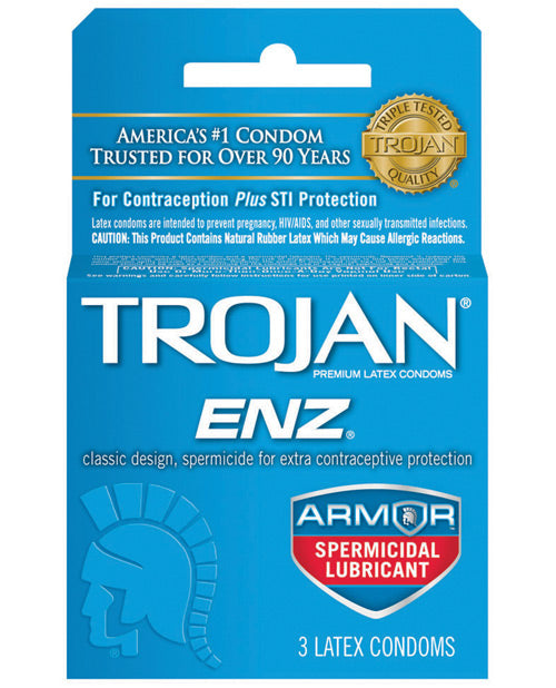 Trojan Enz Spermicidal Lubricated Latex Condoms 3-Pack
