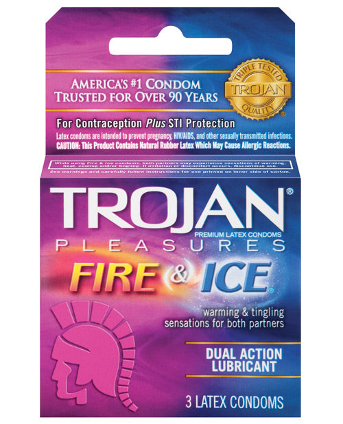 Trojan Fire And Ice Condoms Box 3 Electronically Tested Latex
