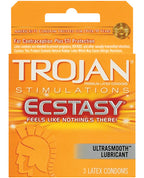 Trojan Ultra Ribbed Ecstasy Condoms 3 Pack Enhanced Stimulation