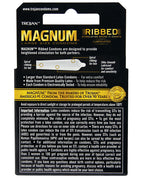 Trojan Magnum Ribbed Condoms Box of 3 Large Size Heightened Stimulation