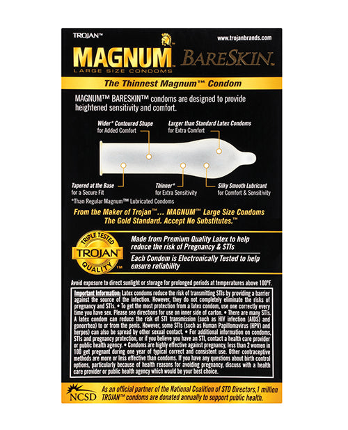 Trojan Magnum BareSkin Condoms Lubricated Box Of 10
