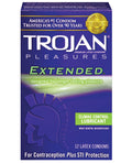 Trojan Extended Pleasure Condoms 12 Pack BuiltIn Desensitizer