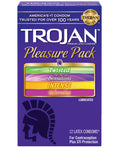 Trojan Pleasure Condoms Assorted Box Of 12 With 4 Textures