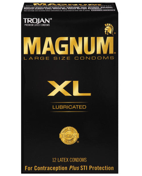 Trojan Magnum XL Lubricated Condoms 12 Count Box Pack