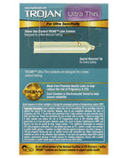 Trojan Ultra Thin Condoms Latex Lubricated 12 Count Box