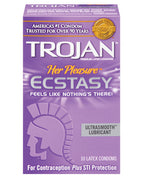 Trojan Her Pleasure Ecstasy Condoms Textured for Stimulation Box of 10
