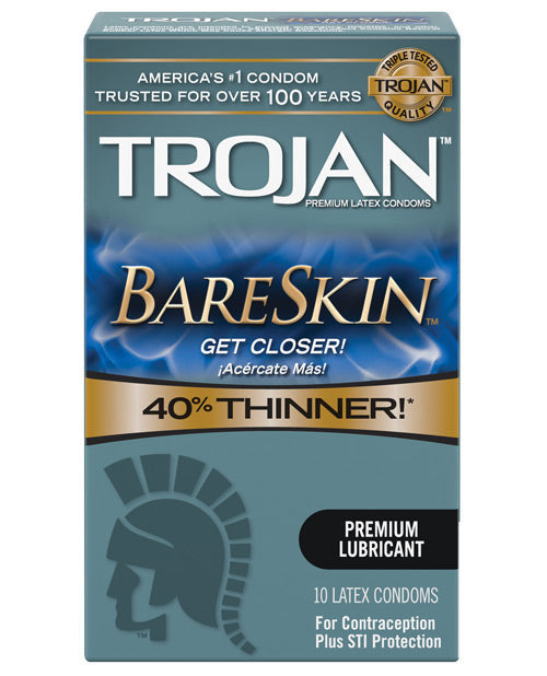 Trojan BareSkin Condoms Box of 10 Thinnest Latex Sensation