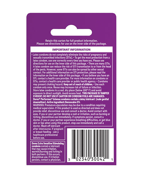 Durex Condoms Pleasure Pack 3 Performax Prolonged Intense Sensation