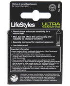 Lifestyles Ultra Sensitive Condoms 3 Pack Lubricated Near Skin Feel