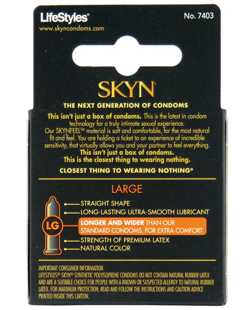 SKYN Elite Large Condoms Latex Free Natural Feel Box 3