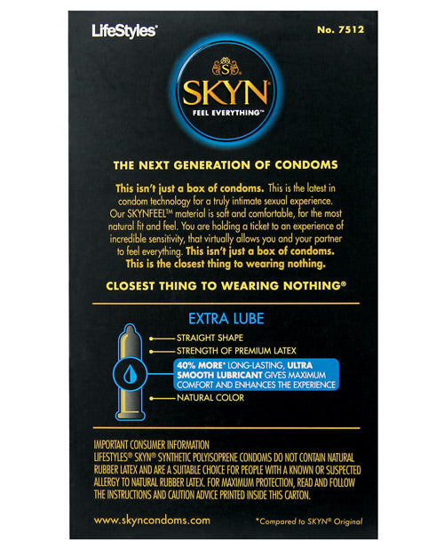 Lifestyles SKYN Elite Extra Lubricated Condoms Polyisoprene Box of 12